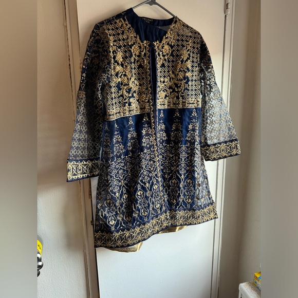 Limelight large dark blue four piece outfit new Pakistani Indian - Picture 3 of 8